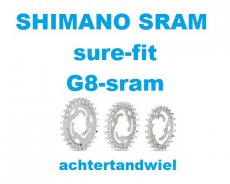 Achtertandwielen CDX shimano/sram/sure-fit