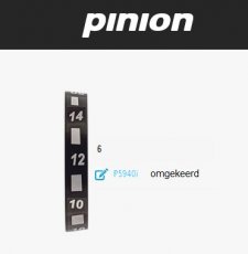 Pinion getallen ring zwart 6 omgekeerd
